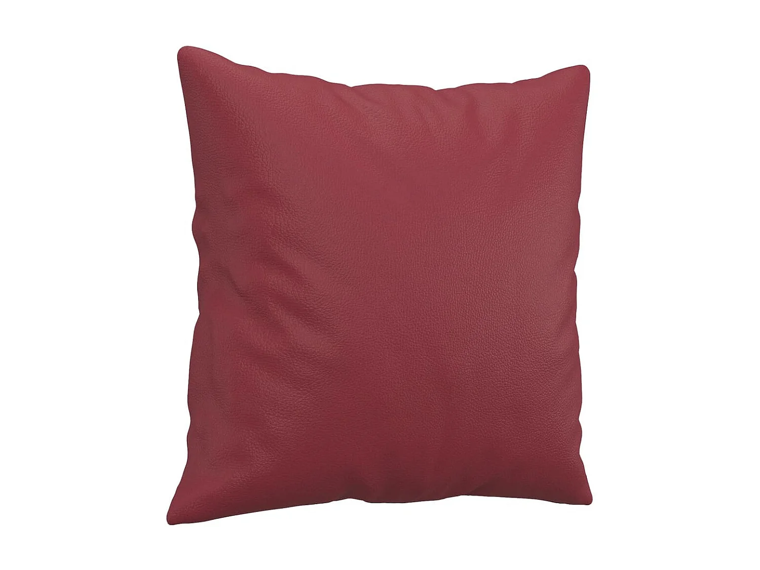 Sofá de 2 plazas con cojines cuero sintético rojo tinto 140 cm