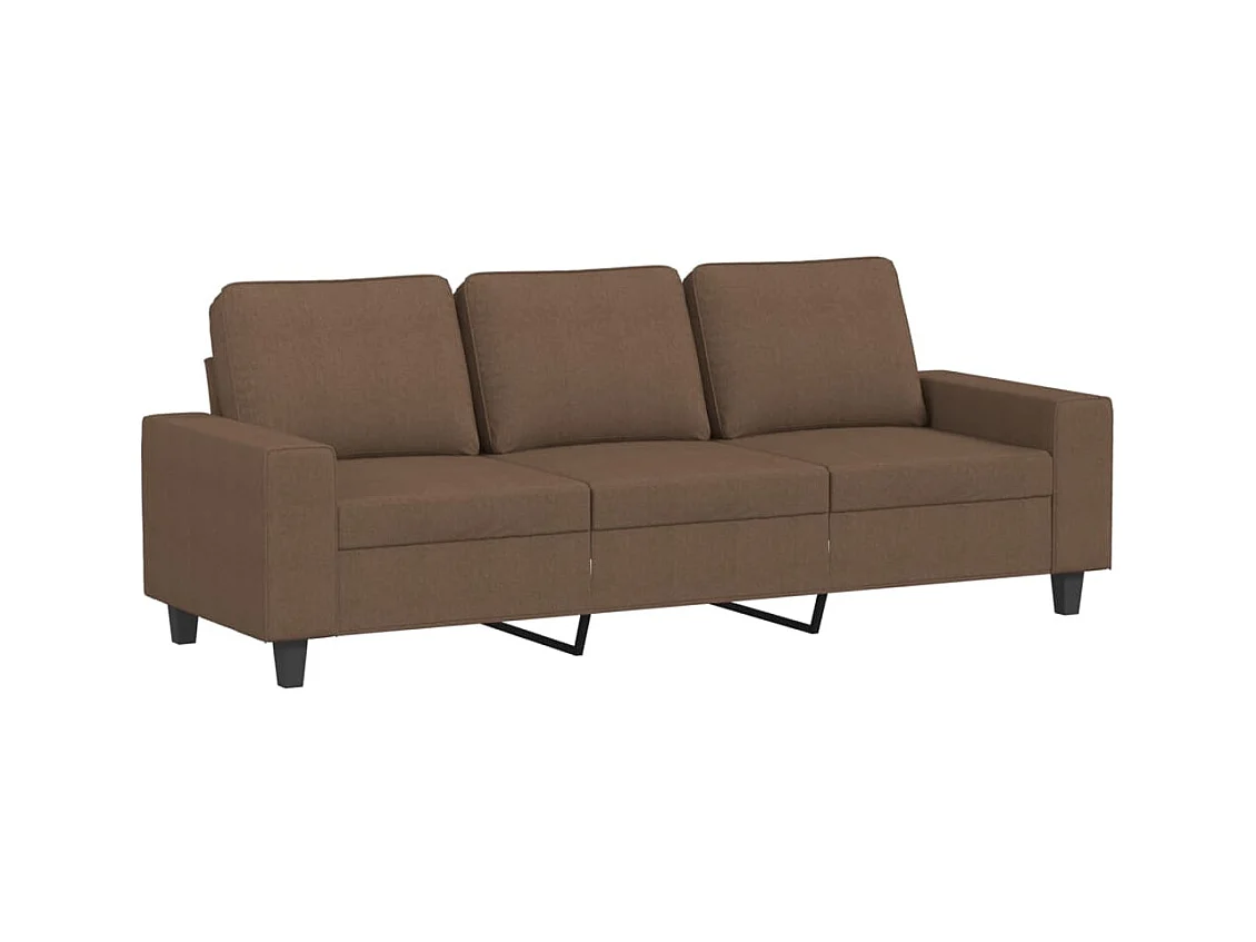 Canapé à 3 places avec repose-pieds Marron 180 cm Tissu
