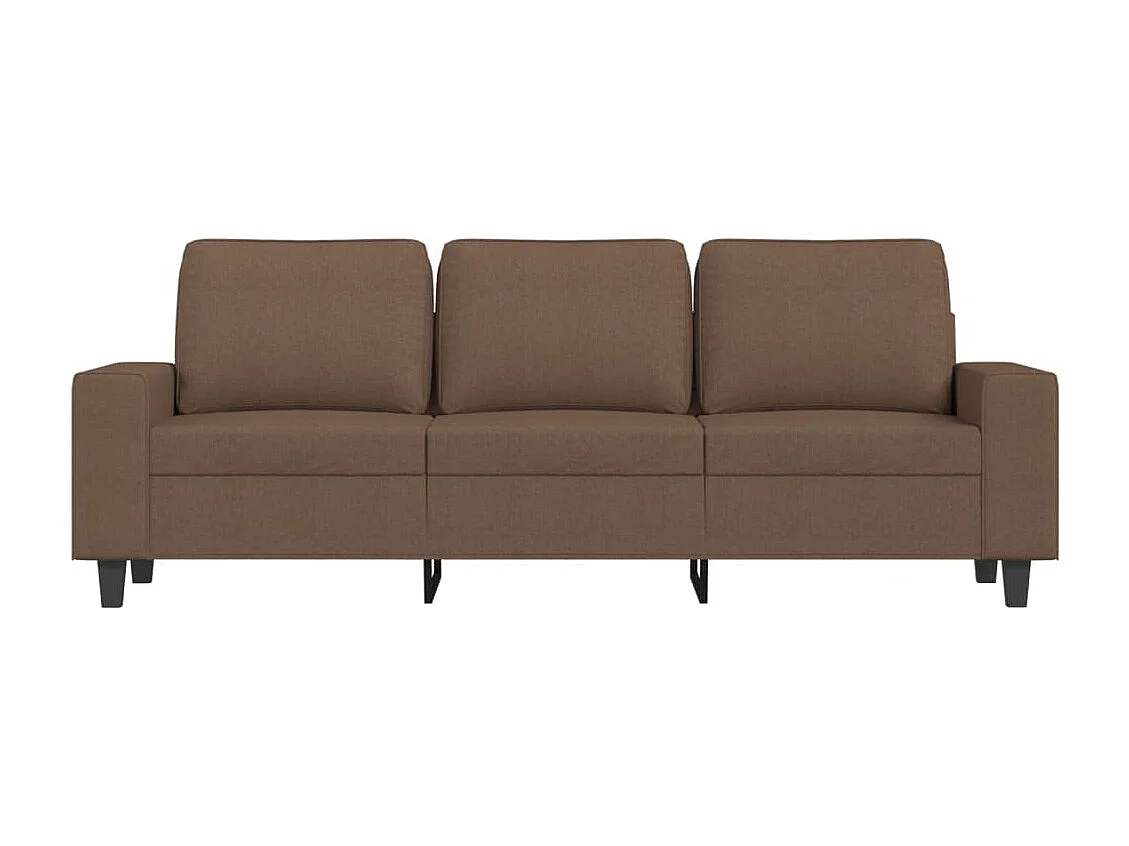 Canapé à 3 places avec repose-pieds Marron 180 cm Tissu