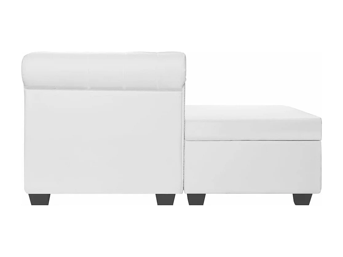 Canapé Chesterfield en forme de L cuir synthétique blanc
