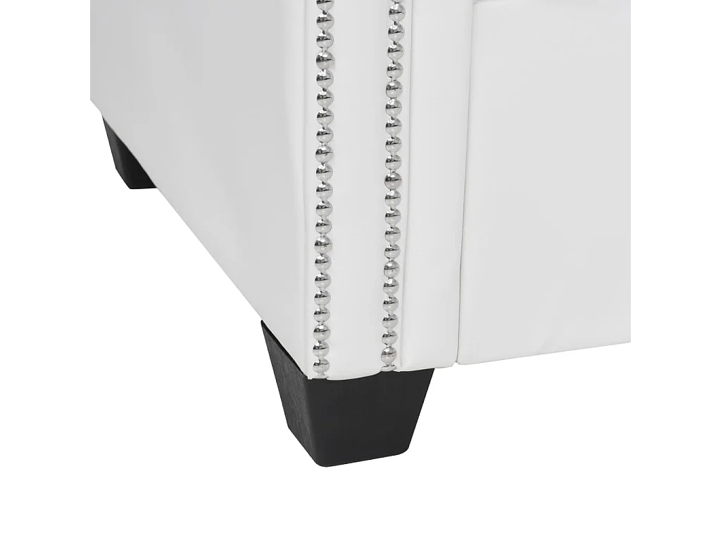 Canapé Chesterfield en forme de L cuir synthétique blanc