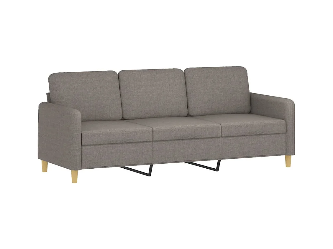 Canapé à 3 places avec repose-pieds Taupe 180 cm Tissu