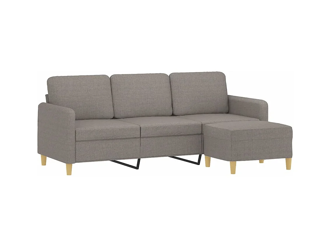 Canapé à 3 places avec repose-pieds Taupe 180 cm Tissu