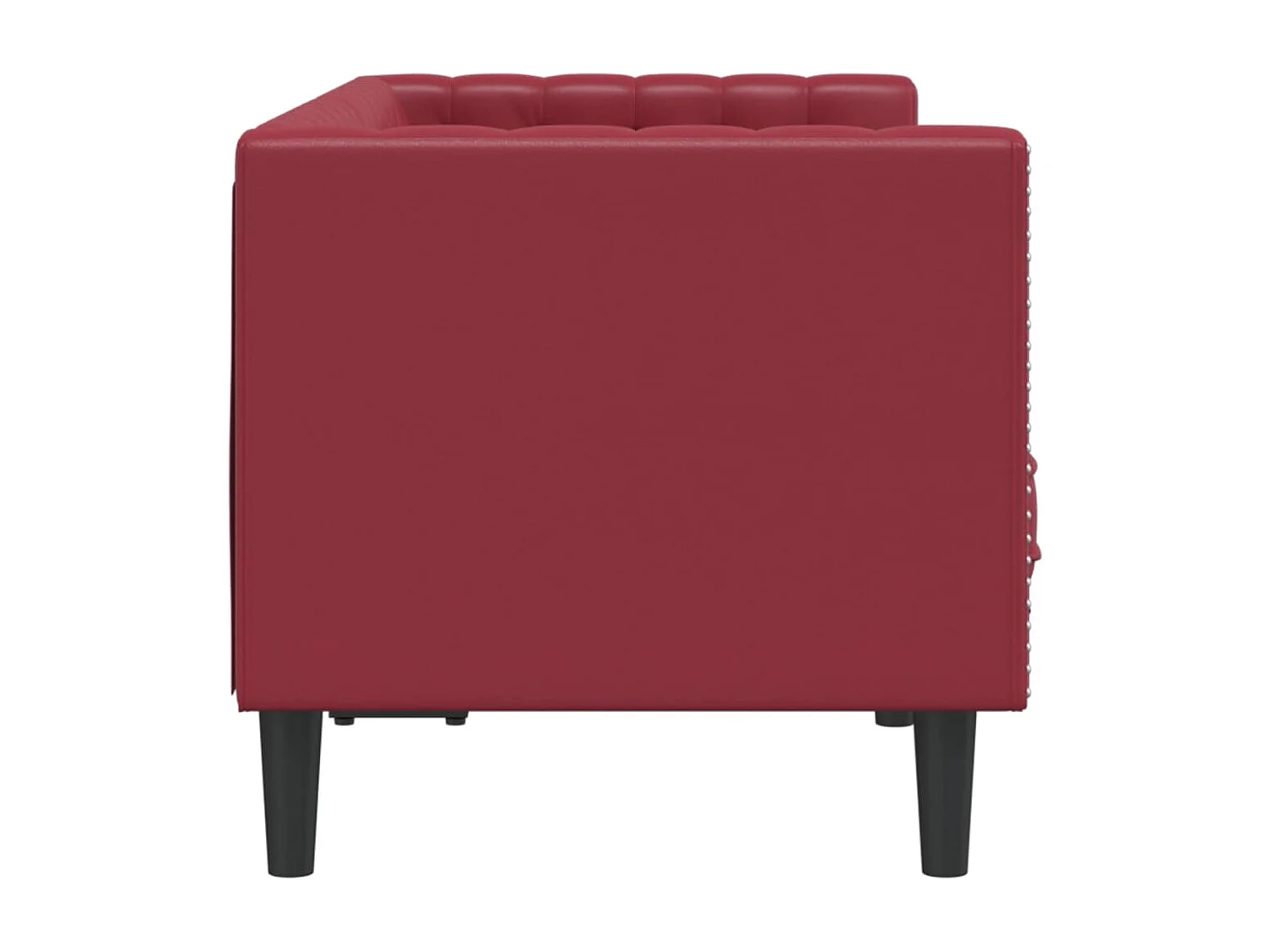 Canapé à 2 places Chesterfield rouge bordeaux similicuir