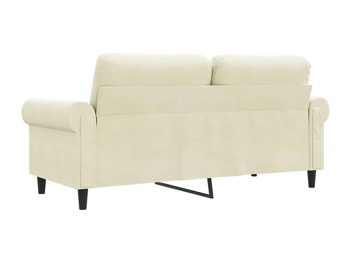 Sofá de 2 lugares veludo 140 cm cor creme