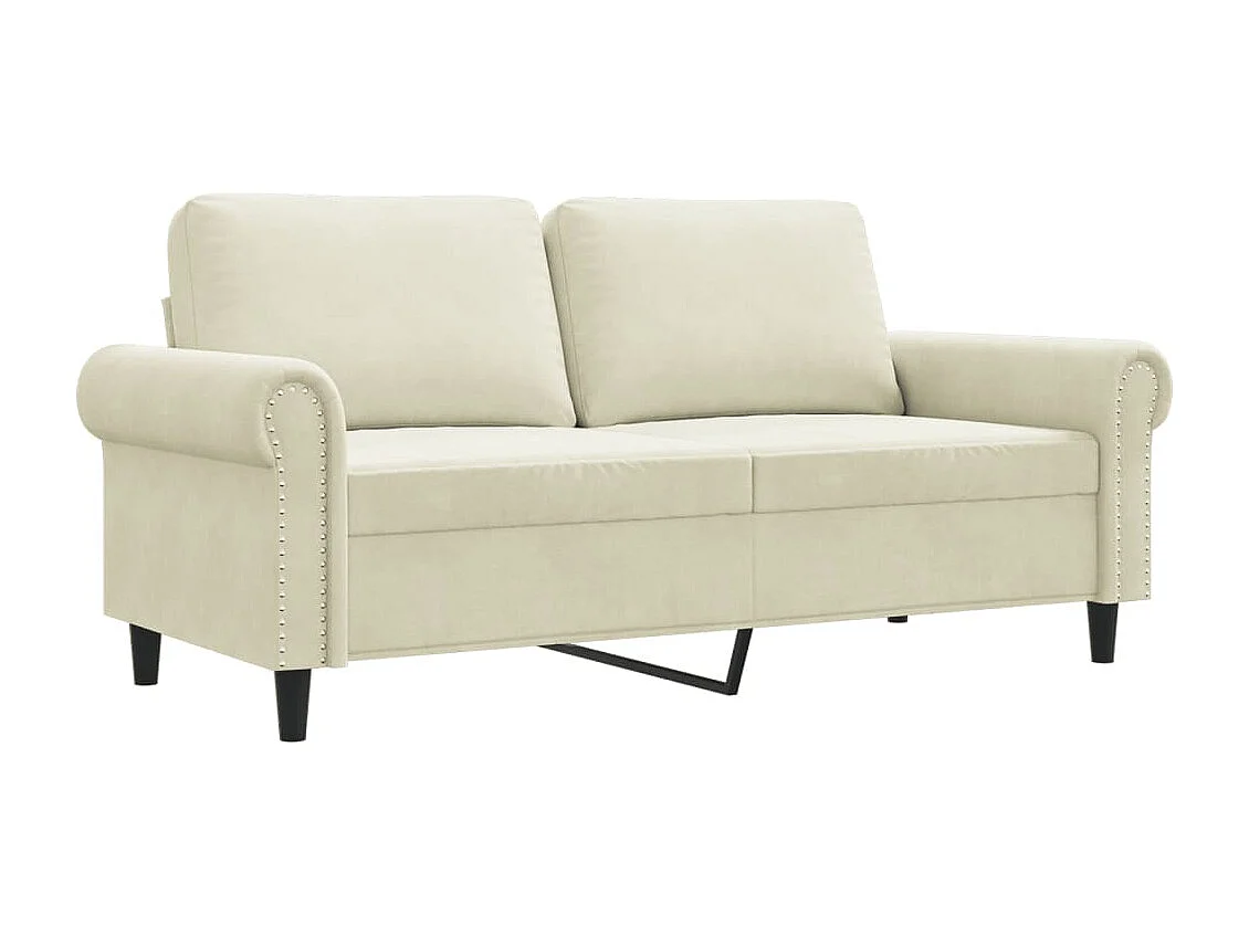 Sofá de 2 plazas terciopelo color crema 140 cm