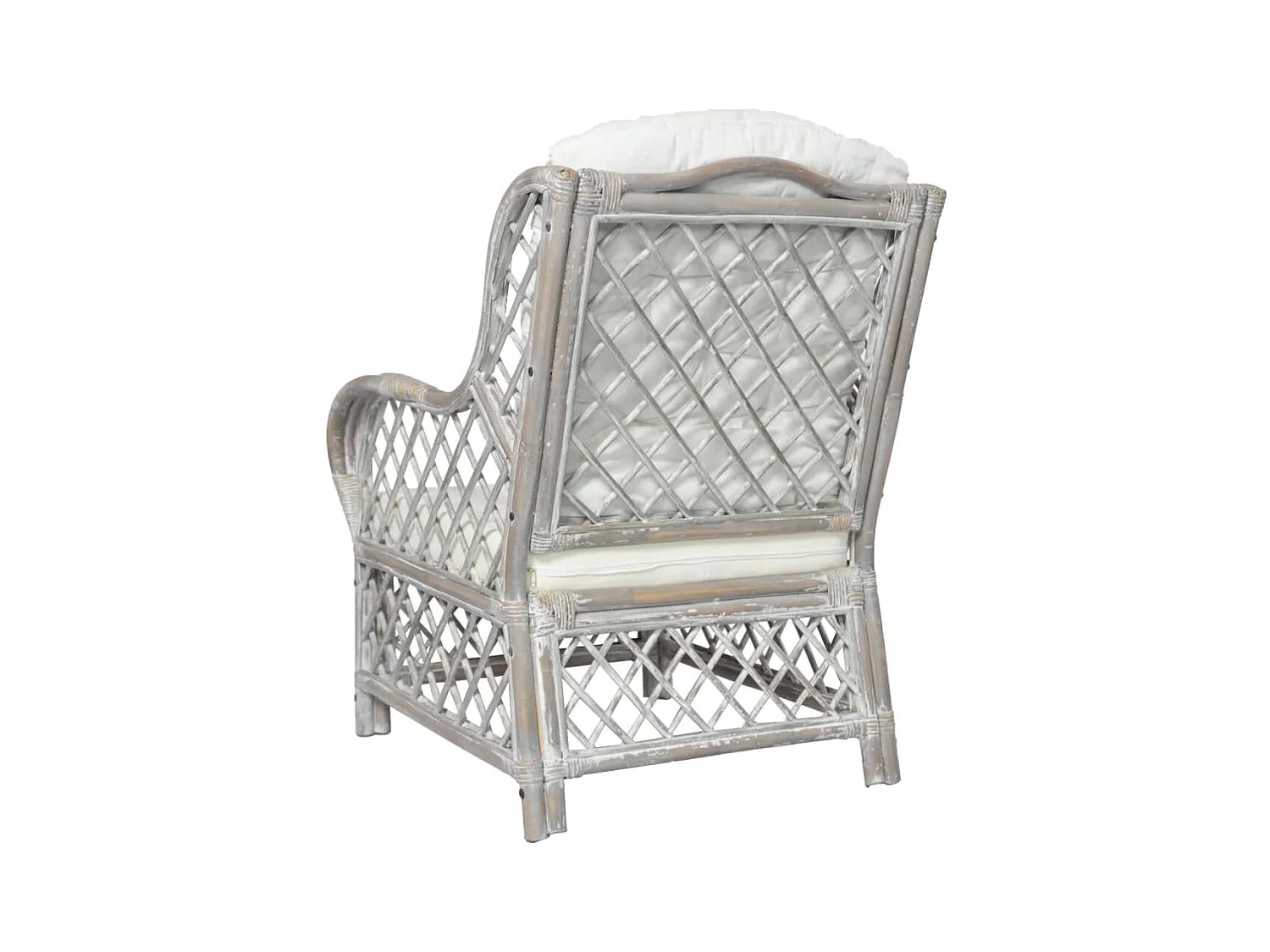 Canapé avec coussin Gris Rotin naturel et lin