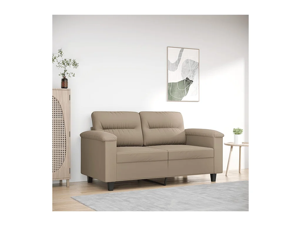 Canapé à 2 places Taupe 120 cm Tissu microfibre