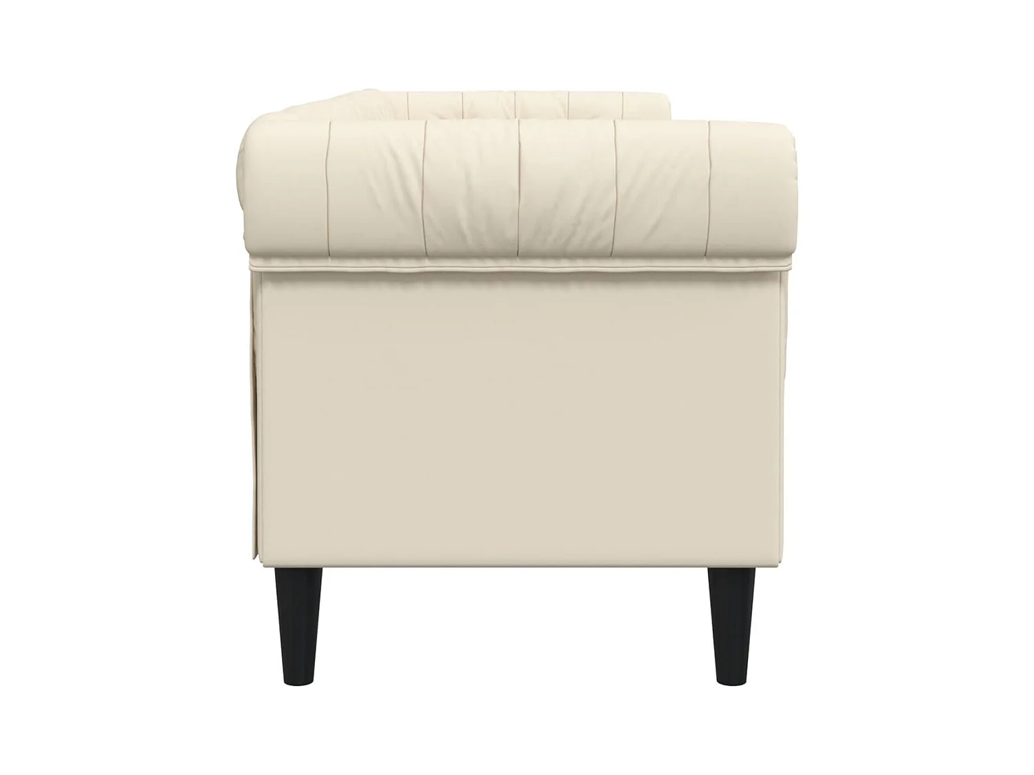 Canapé Chesterfield 3 places crème tissu