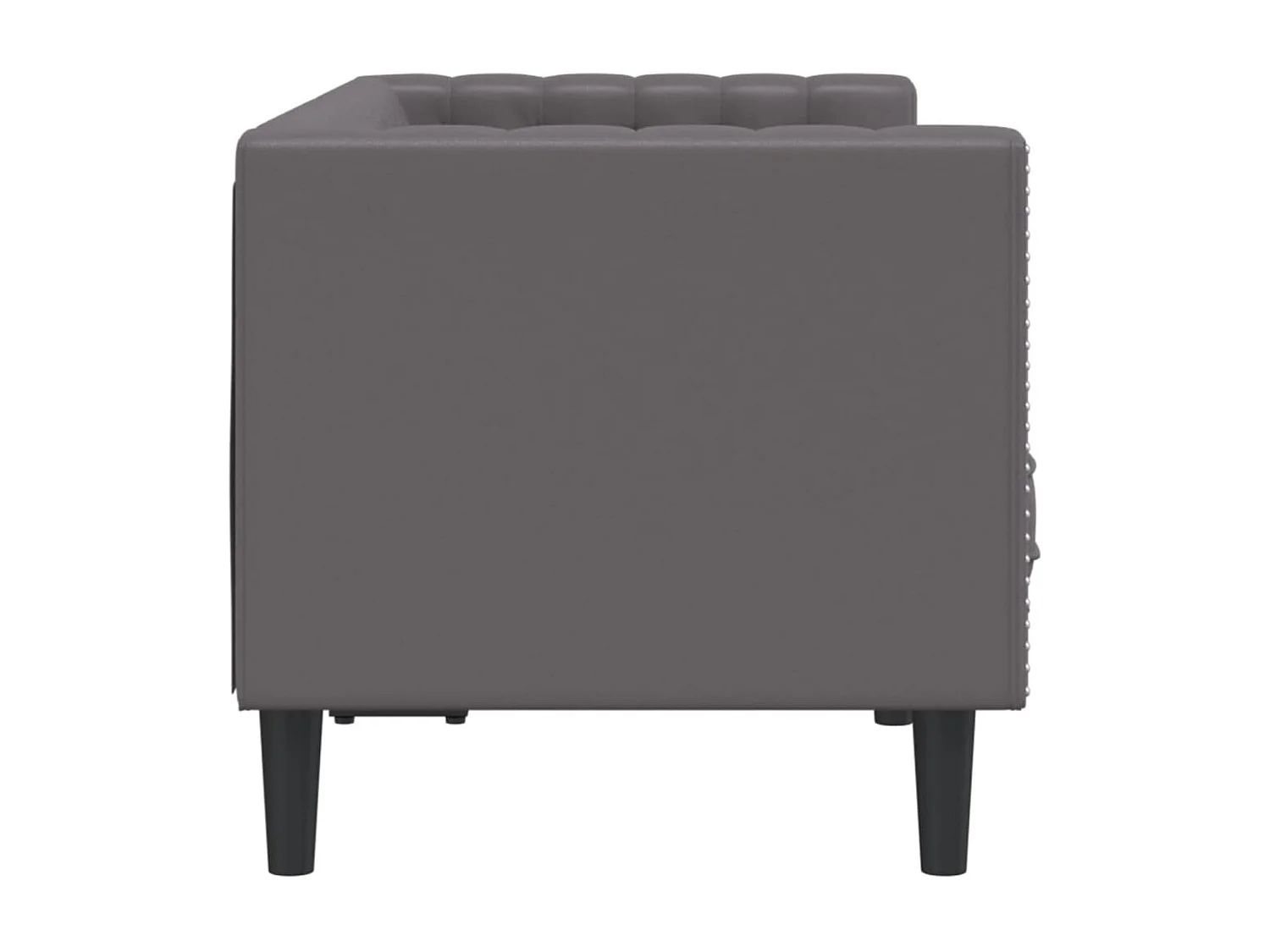 Canapé à 2 places Chesterfield gris similicuir