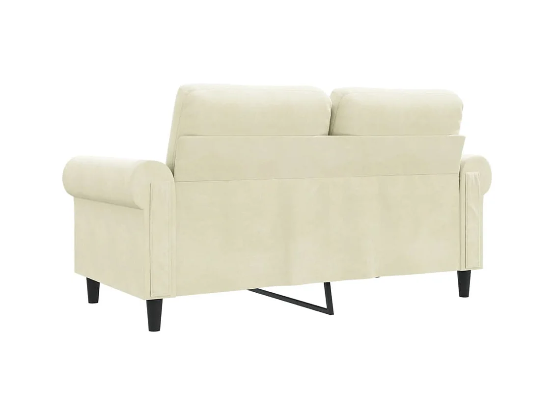 Canapé à 2 places Crème 120 cm Velours