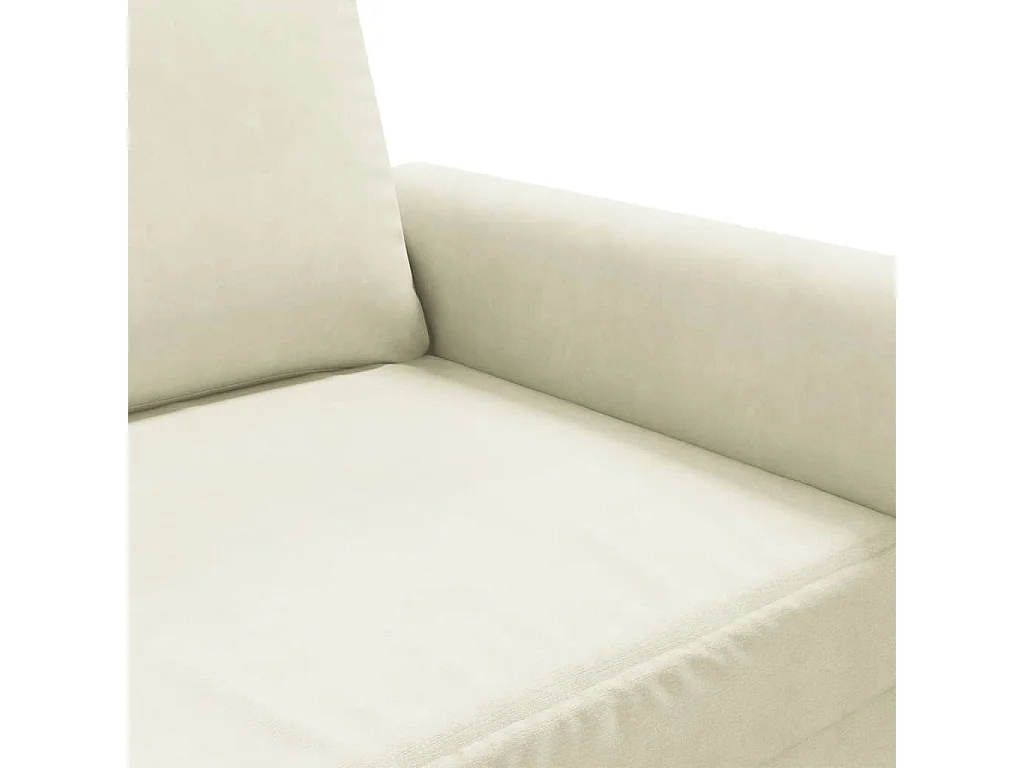 Sofá de 2 lugares veludo 120 cm cor creme