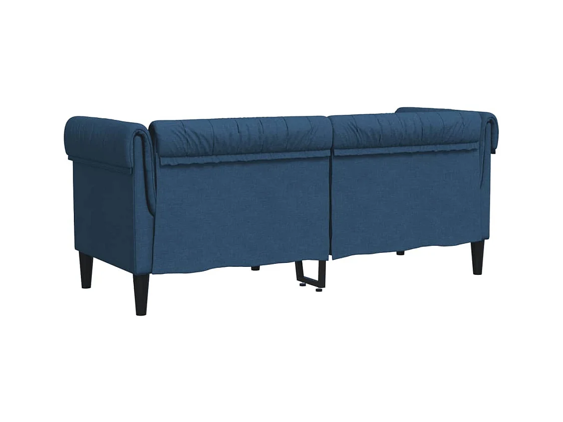 Canapé Chesterfield 2 places bleu tissu