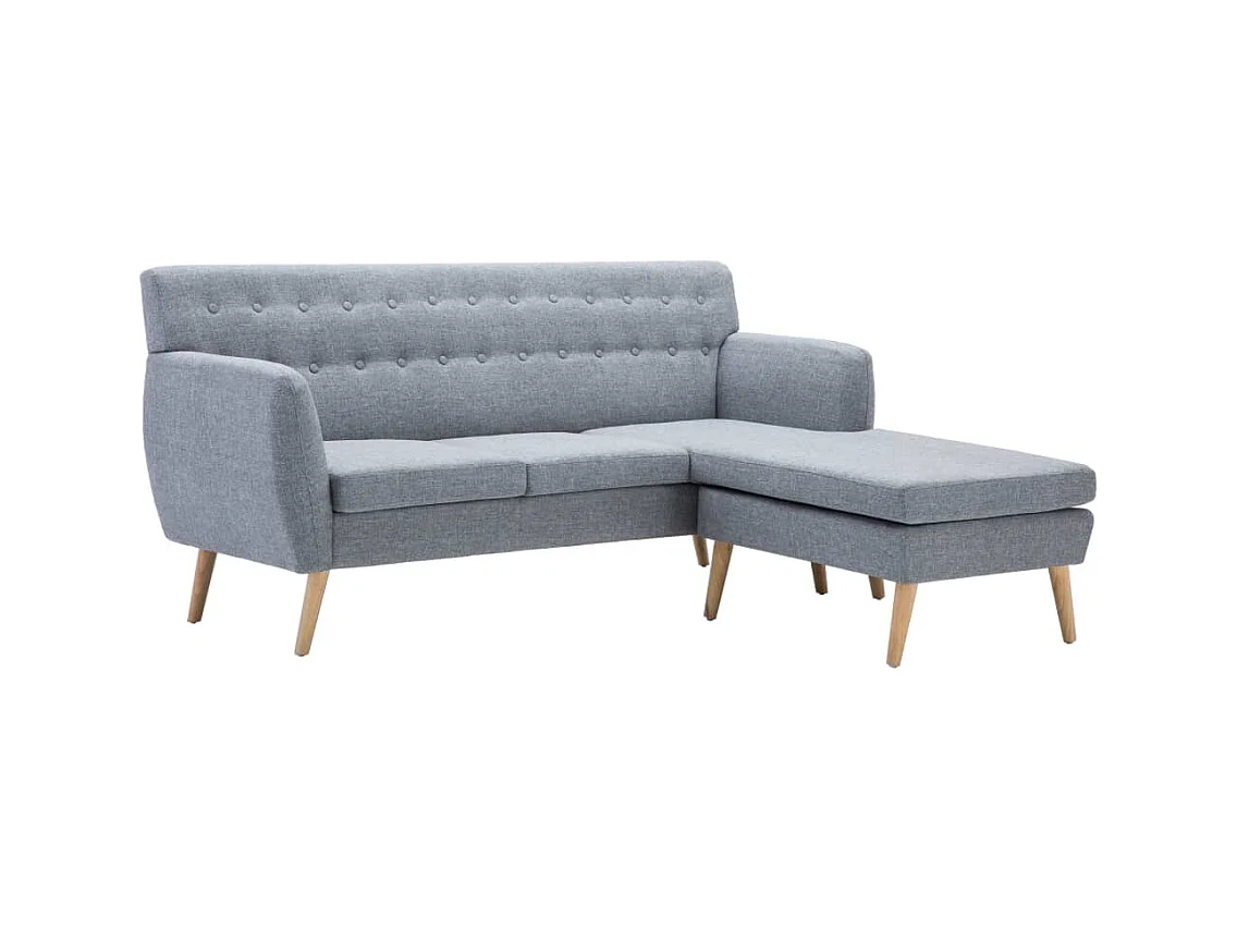 Canapé d'angle revêtement en tissu 171,5x138x81,5 cm gris clair