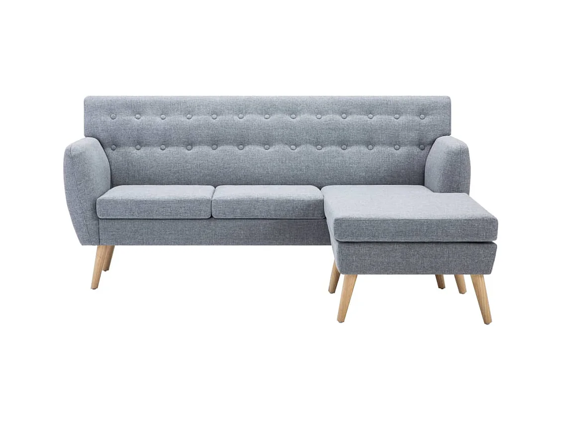 Canapé d'angle revêtement en tissu 171,5x138x81,5 cm gris clair