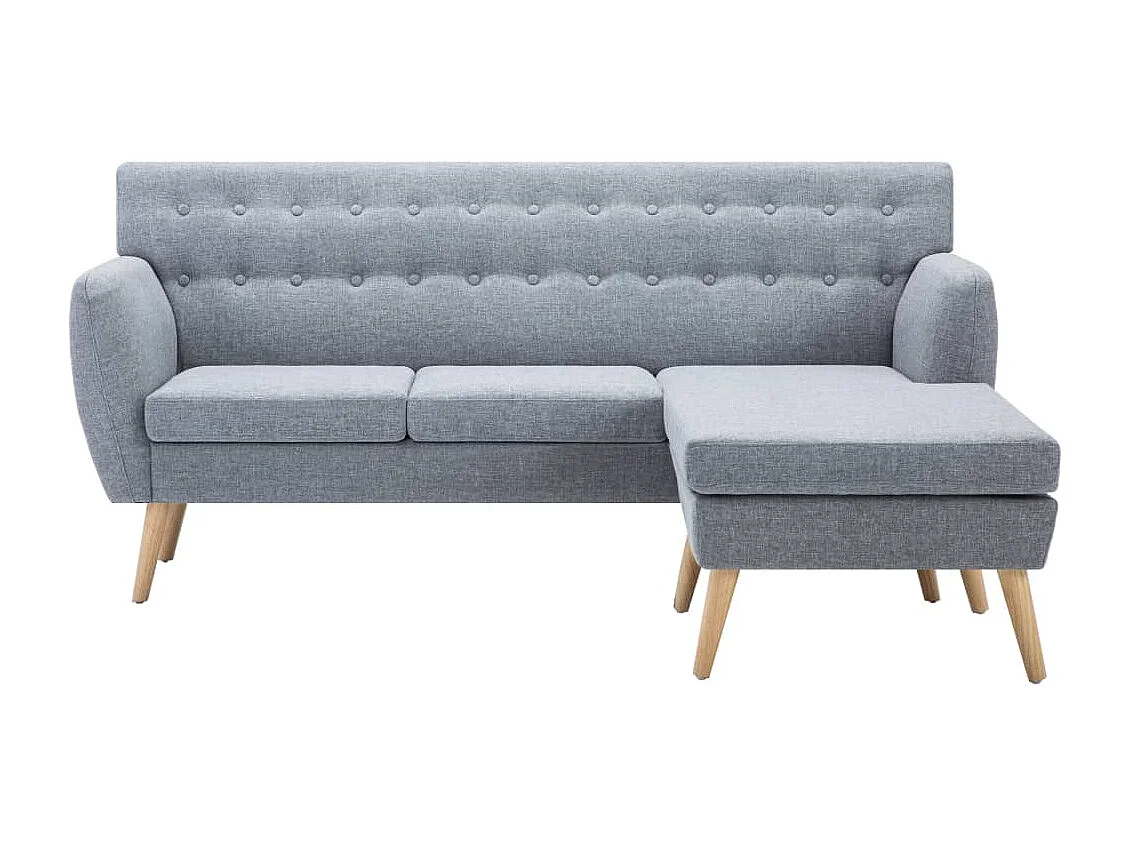 Canapé d'angle revêtement en tissu 171,5x138x81,5 cm gris clair