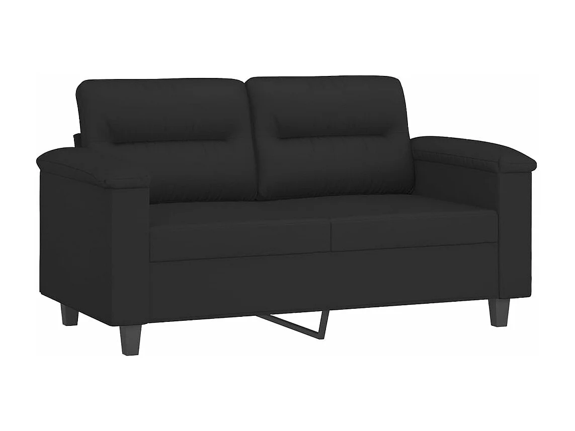 Sofá de 2 plazas con cojines tela de microfibra negro 120 cm