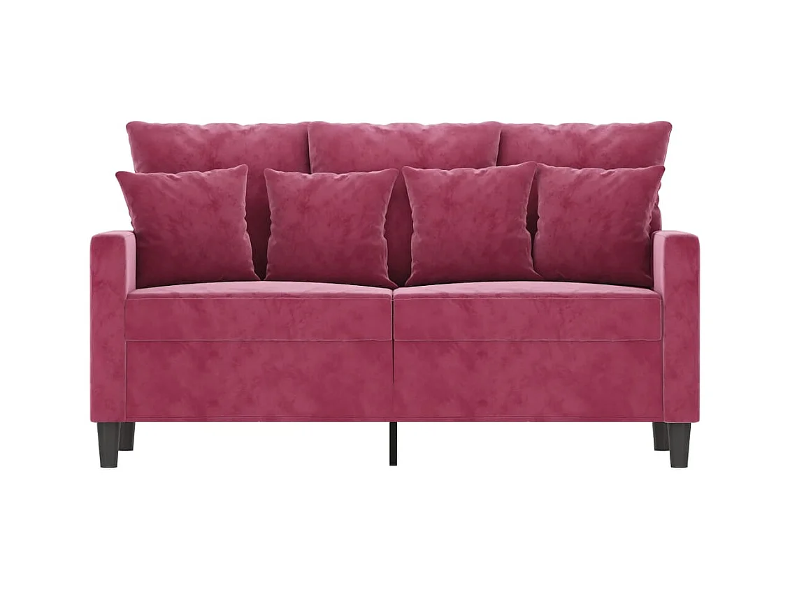 Canapé à 2 places Rouge bordeaux 120 cm Velours