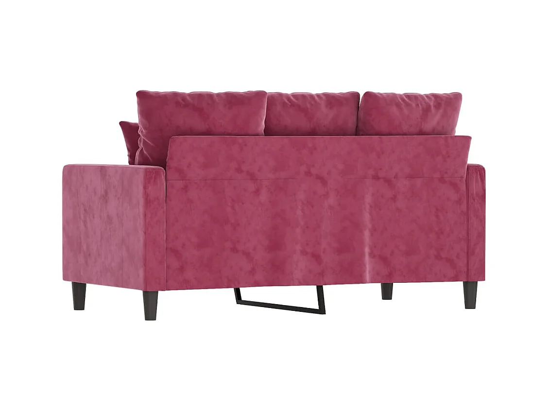 Canapé à 2 places Rouge bordeaux 120 cm Velours
