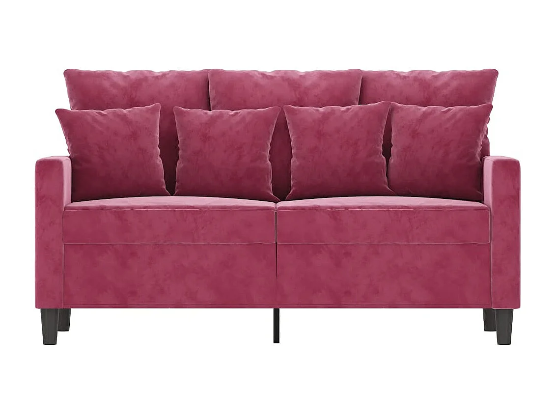 Canapé à 2 places Rouge bordeaux 120 cm Velours