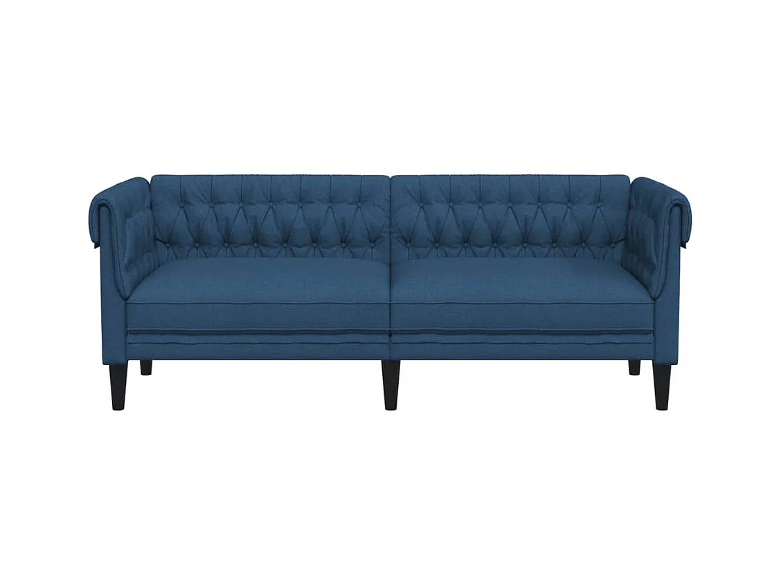 Canapé Chesterfield 3 places bleu tissu