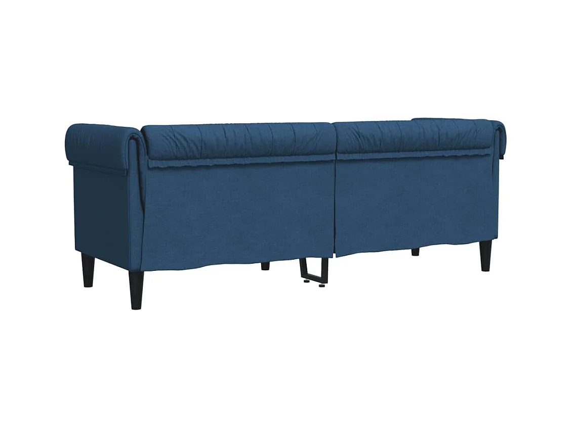 Canapé Chesterfield 3 places bleu tissu
