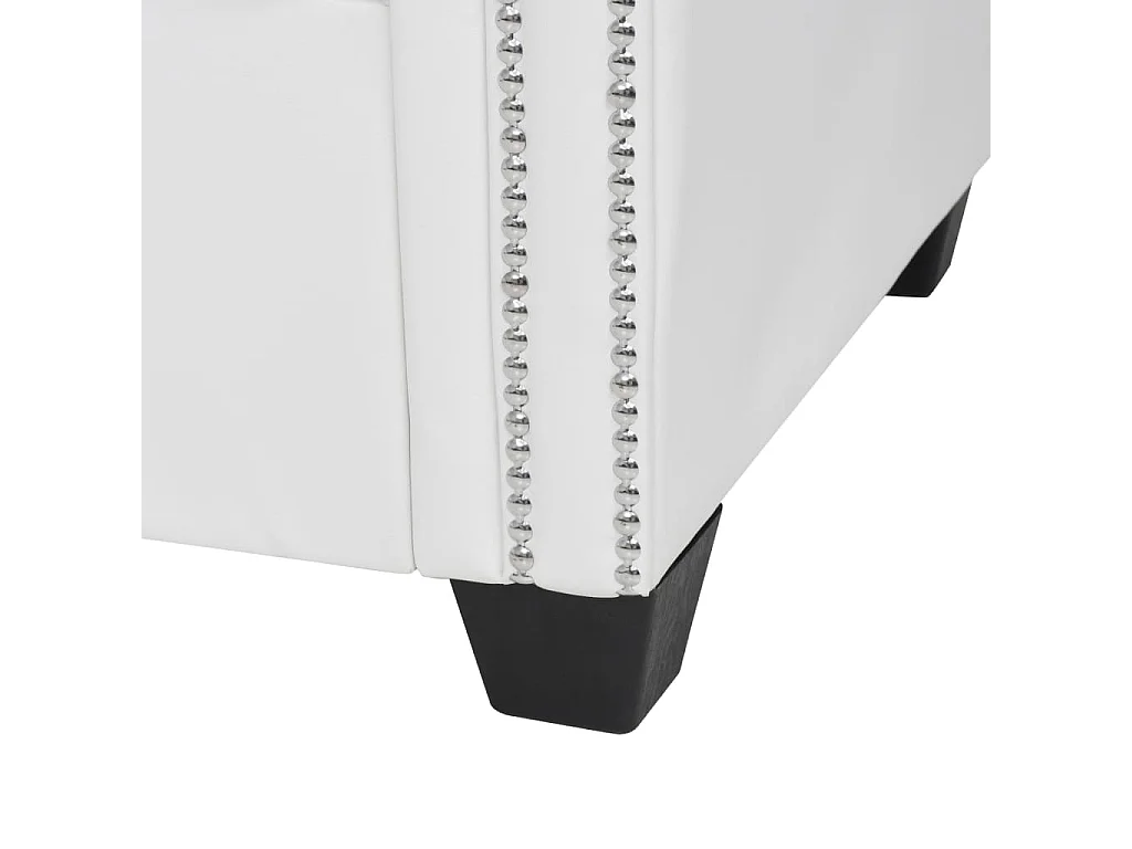 Bank Chesterfield-stijl L-vormig kunstleer wit