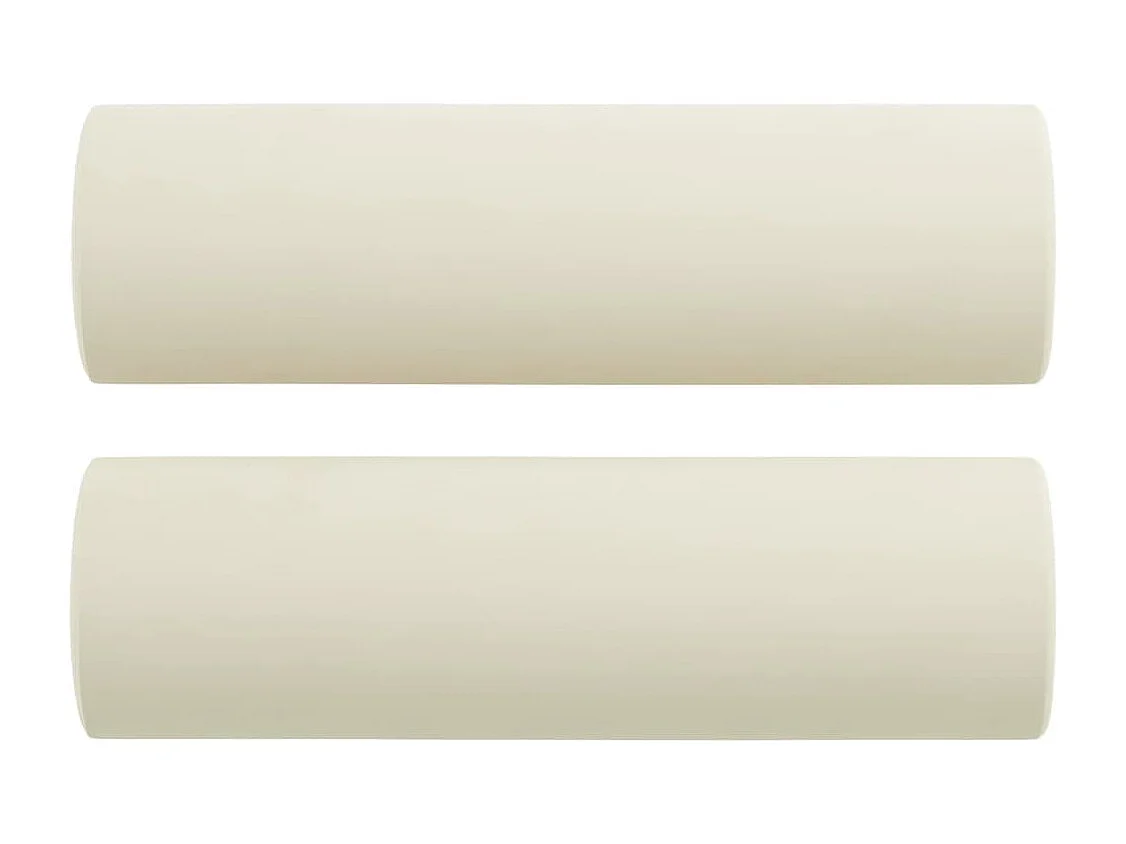 Canapé 2 places avec oreillers décoratifs crème 140 cm velours