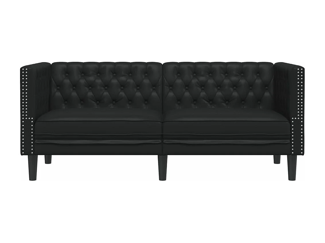 Tweezitsbank Chesterfield-stijl kunstleer zwart