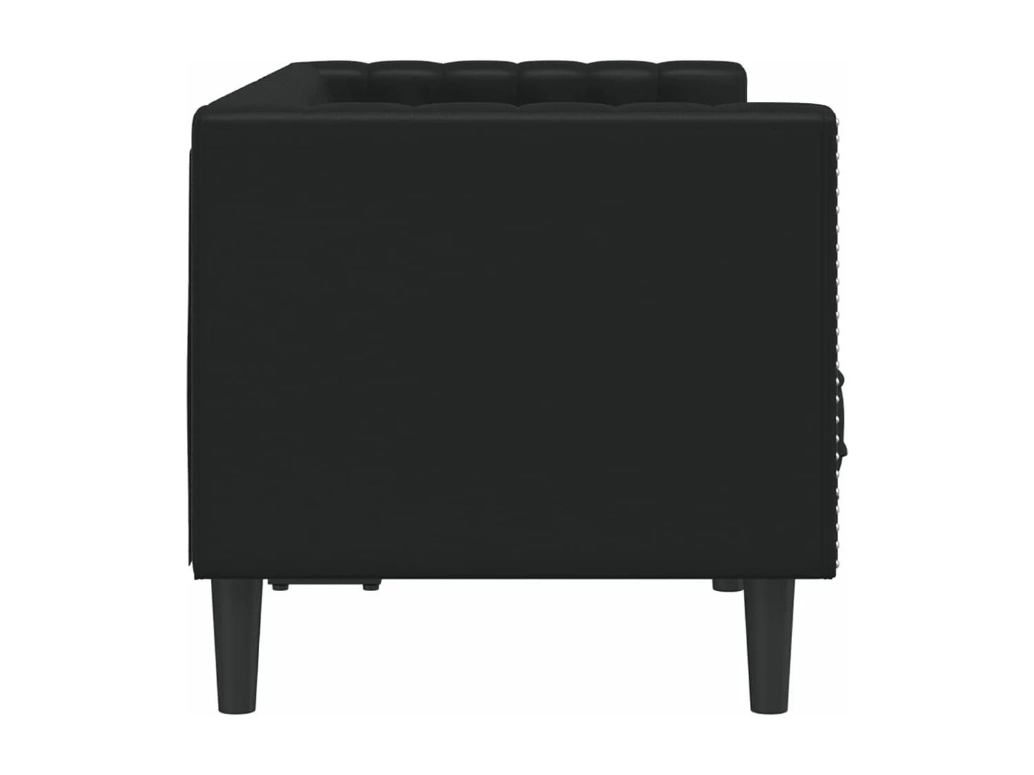 Tweezitsbank Chesterfield-stijl kunstleer zwart