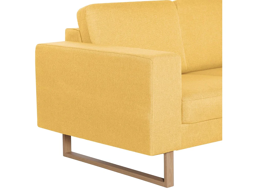 Canapé à 3 places Tissu Jaune