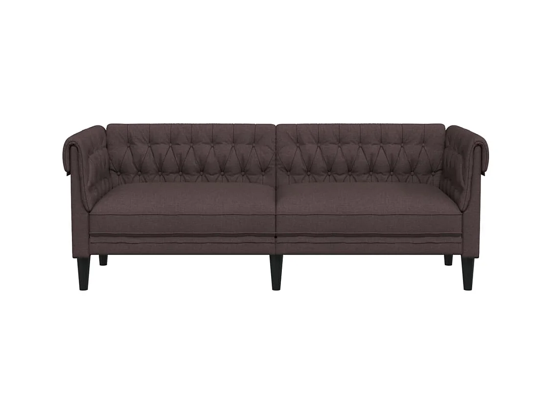 Canapé Chesterfield 3 places marron foncé tissu