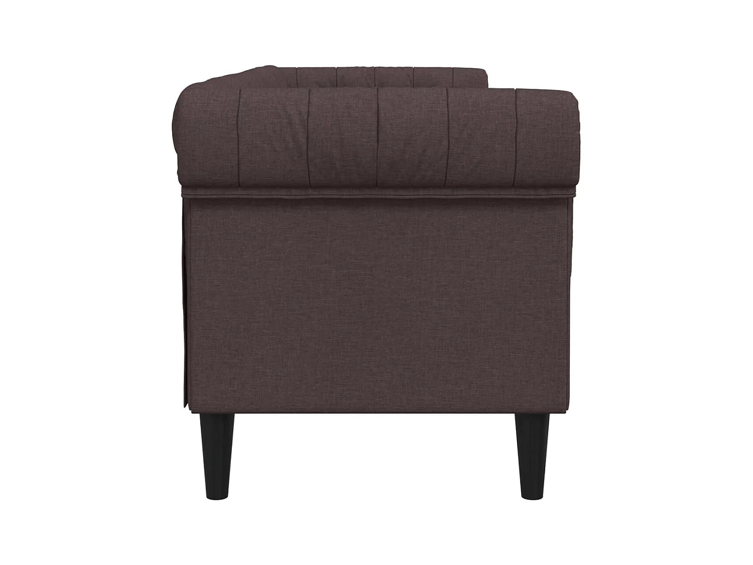 Canapé Chesterfield 3 places marron foncé tissu