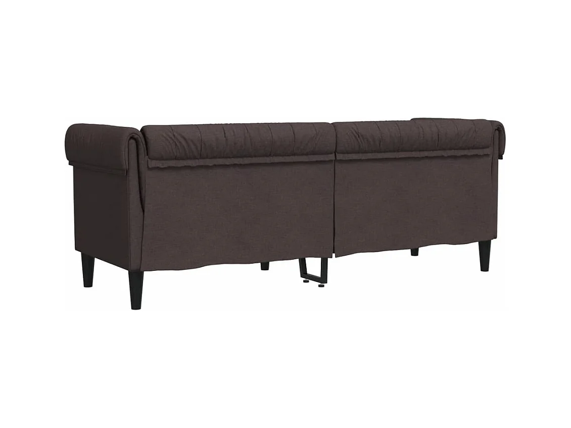 Canapé Chesterfield 3 places marron foncé tissu