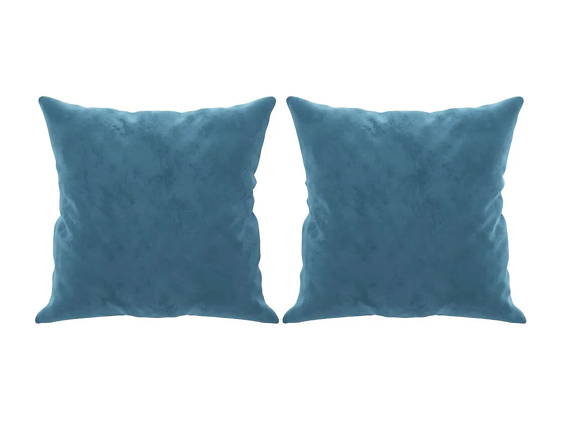 Canapé 2 places avec oreillers décoratifs bleu 140 cm velours