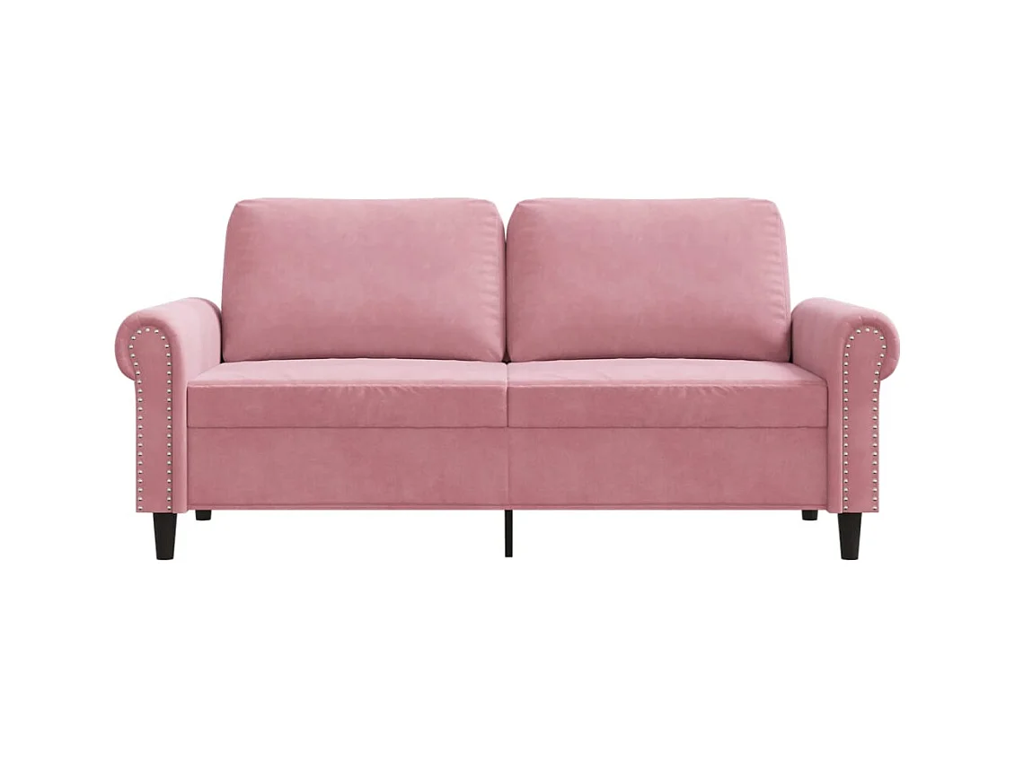 Sofá de 2 plazas terciopelo rosa 140 cm