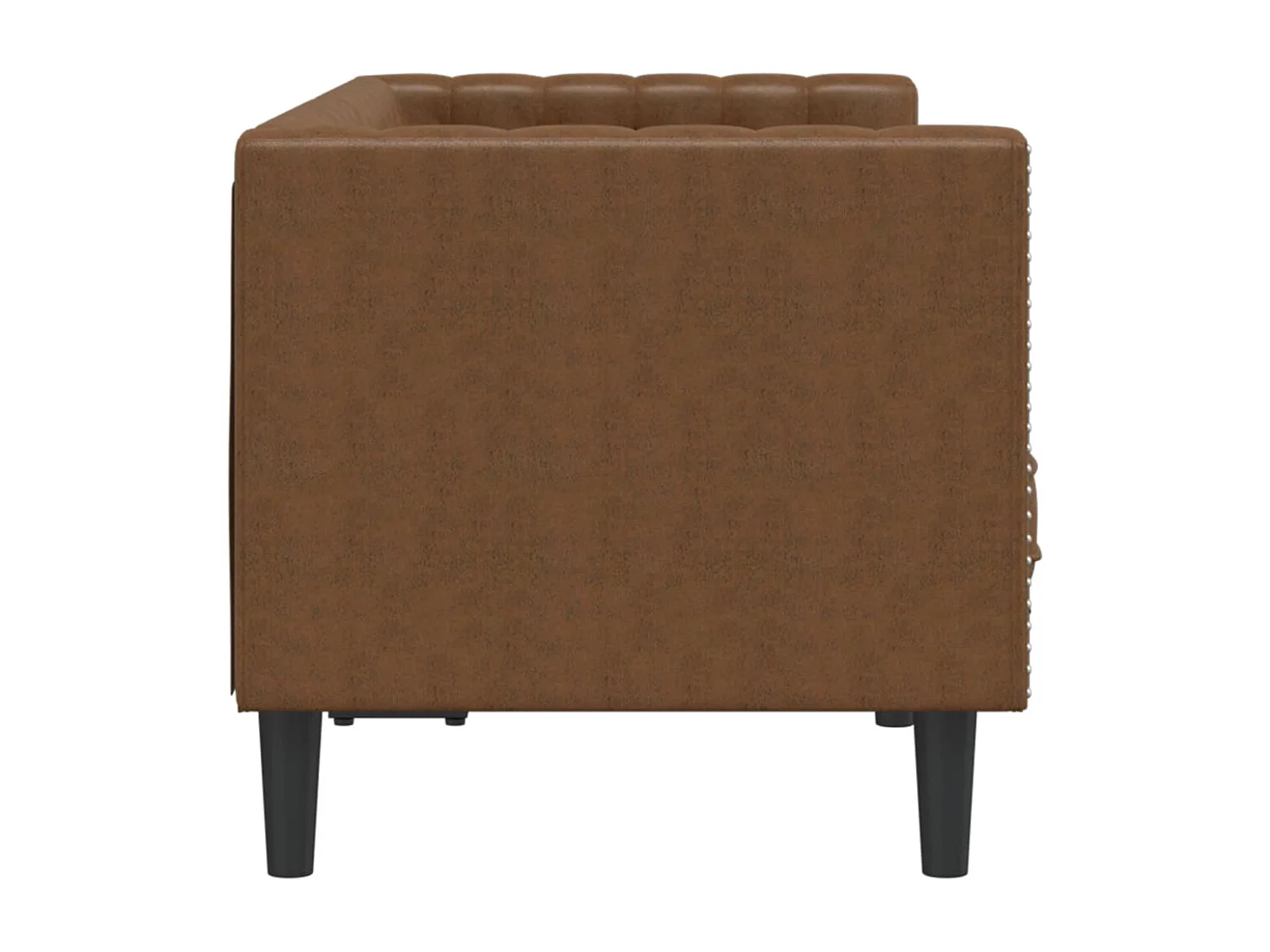 Tweezitsbank Chesterfield-stijl kunstsuède bruin