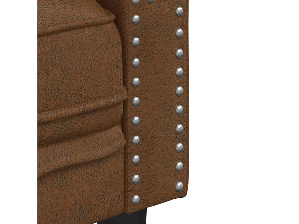 Tweezitsbank Chesterfield-stijl kunstsuède bruin