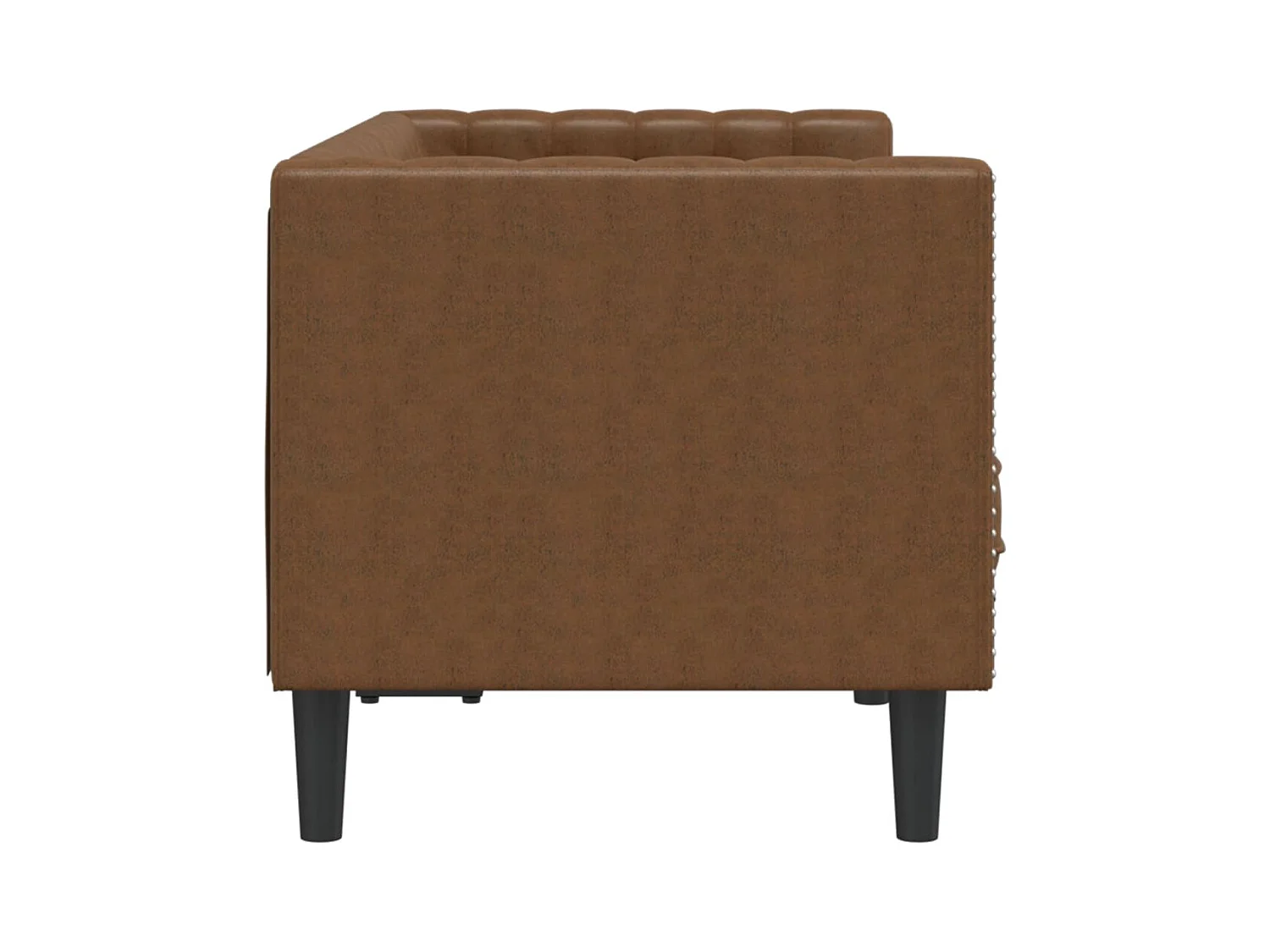 Canapé à 2 places Chesterfield marron similicuir daim