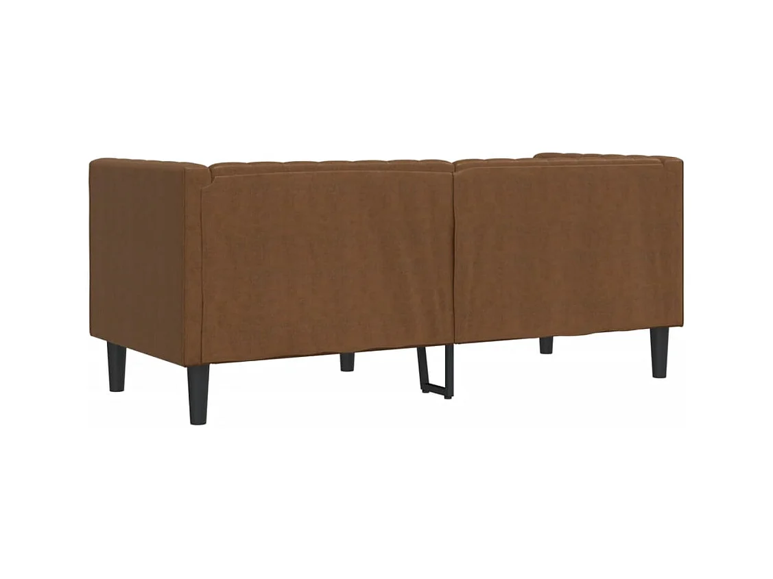 Canapé à 2 places Chesterfield marron similicuir daim