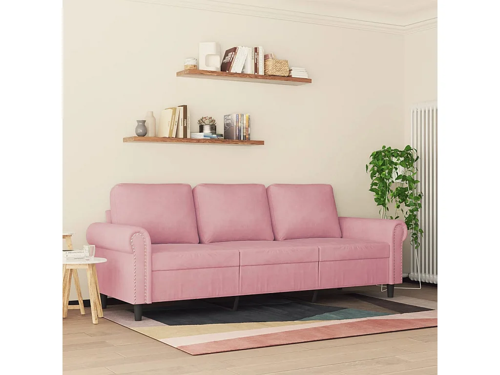 Canapé à 3 places Rose 180 cm Velours