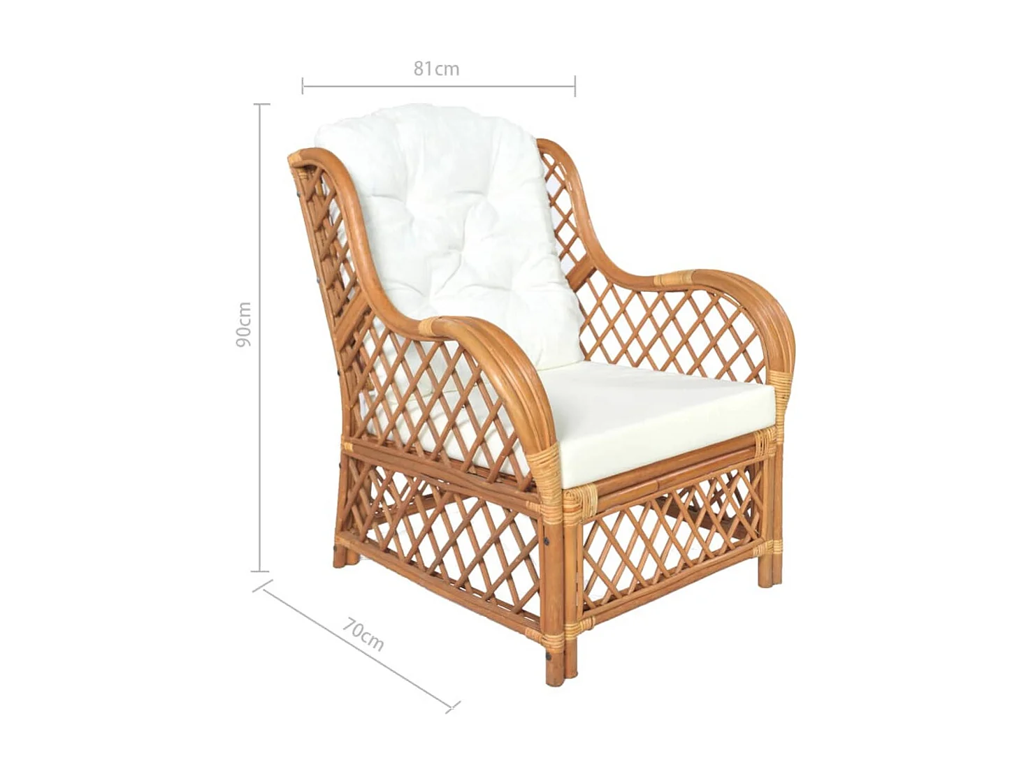 Canapé avec coussin Marron clair Rotin naturel et lin