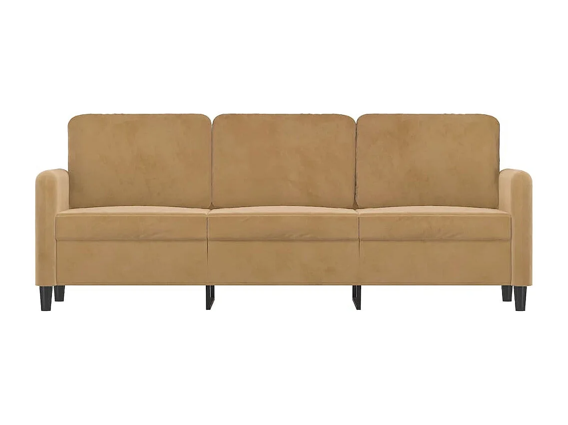 Driezitsbank 180 cm fluweel bruin