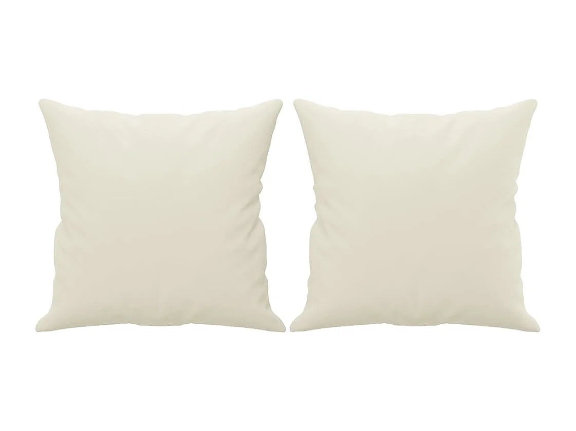 Canapé 3 places avec oreillers décoratifs crème 180 cm velours