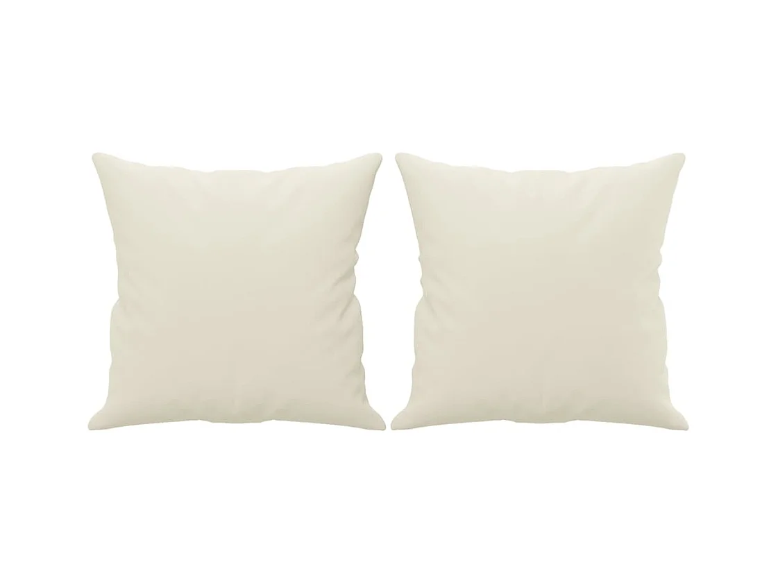 Canapé 3 places avec oreillers décoratifs crème 180 cm velours