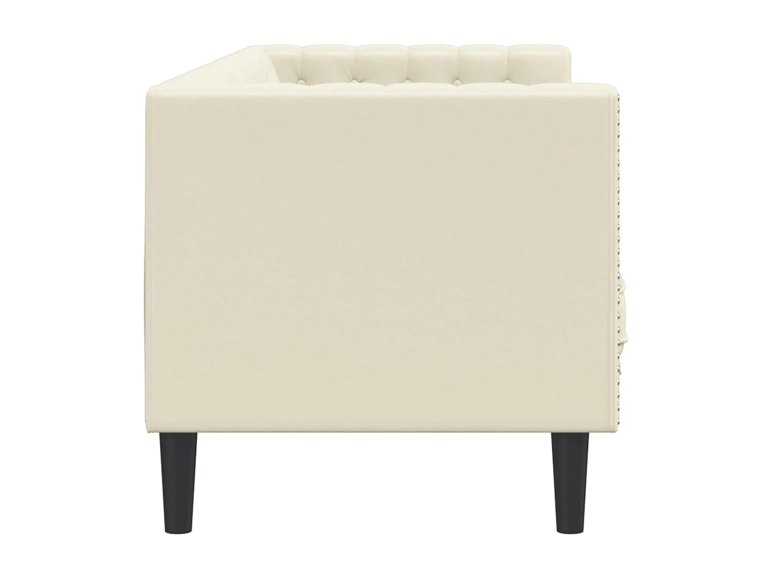 Canapé à 3 places Chesterfield crème similicuir