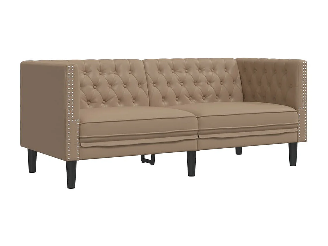 Tweezitsbank Chesterfield-stijl kunstleer cappuccinokleurig