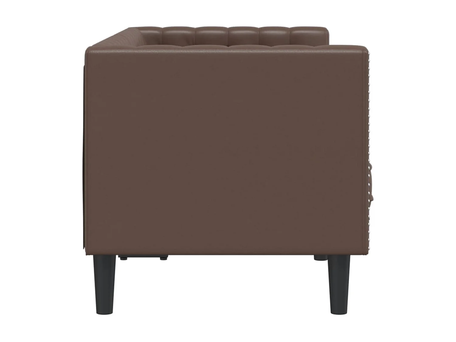 Tweezitsbank Chesterfield-stijl kunstleer bruin