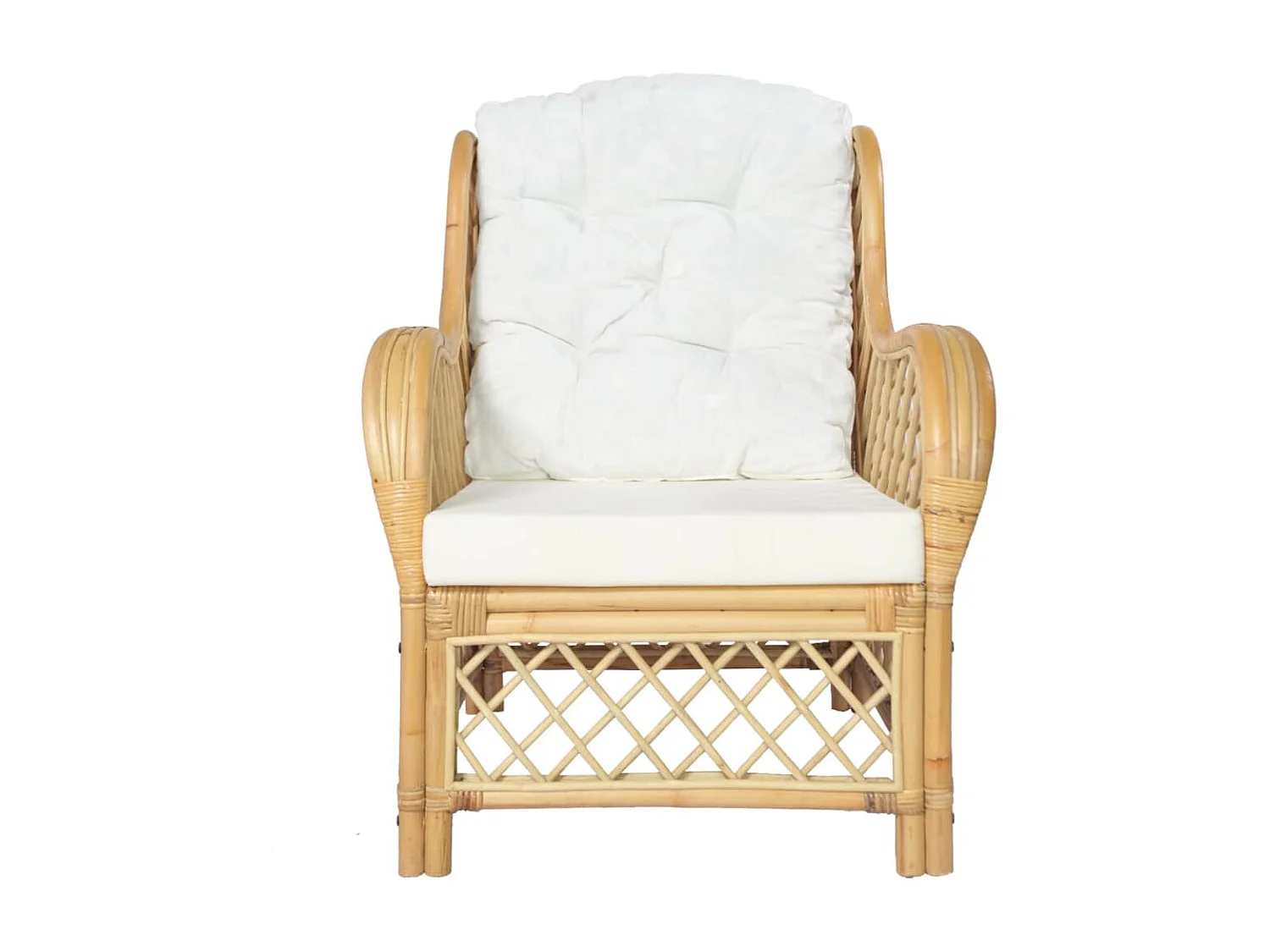 Canapé avec coussin Rotin naturel et lin