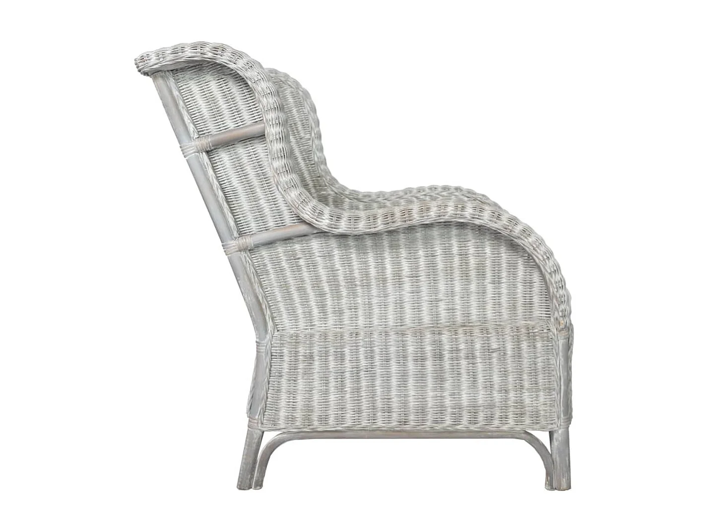 Canapé avec coussin Gris Rotin naturel et lin